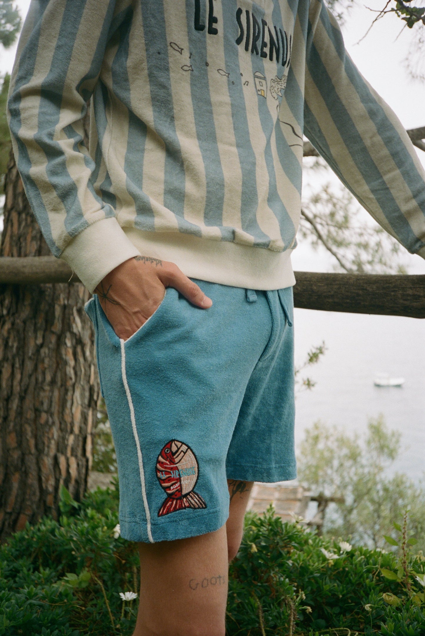 'Le Sirenuse' Pop-On Shorts (Mediterranean Blue)