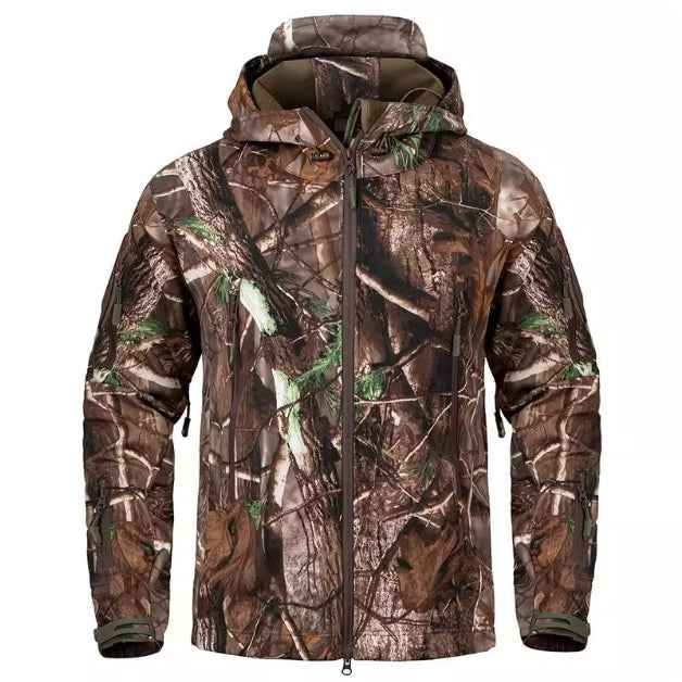 Men's Silent Soft Shell Camouflage Tactical Jacket – Waterproof Hunting Jacket