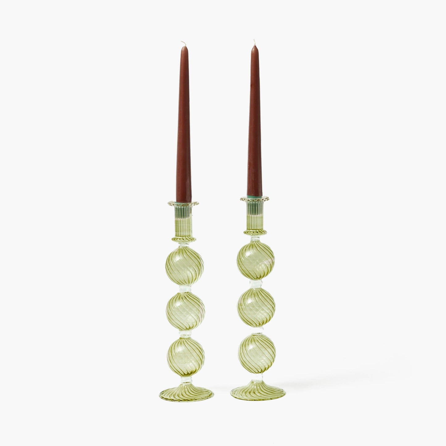 Olive Camille Candle Holders (Pair)