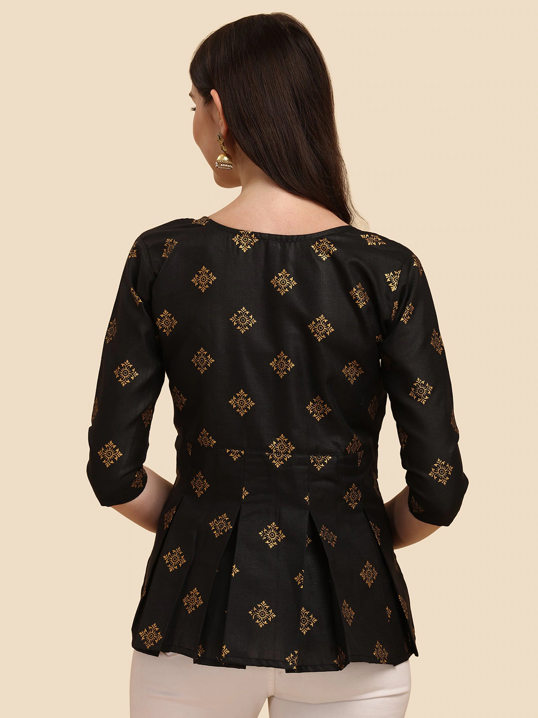 Black Print Top