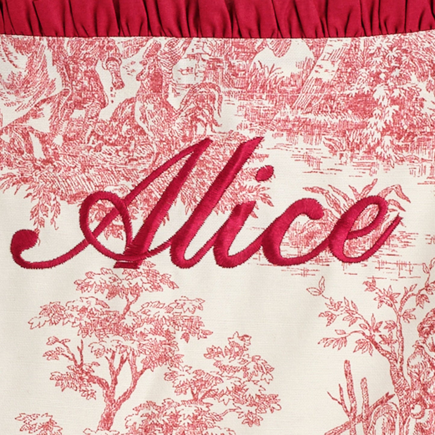 Claudette Frilled Toile Apron
