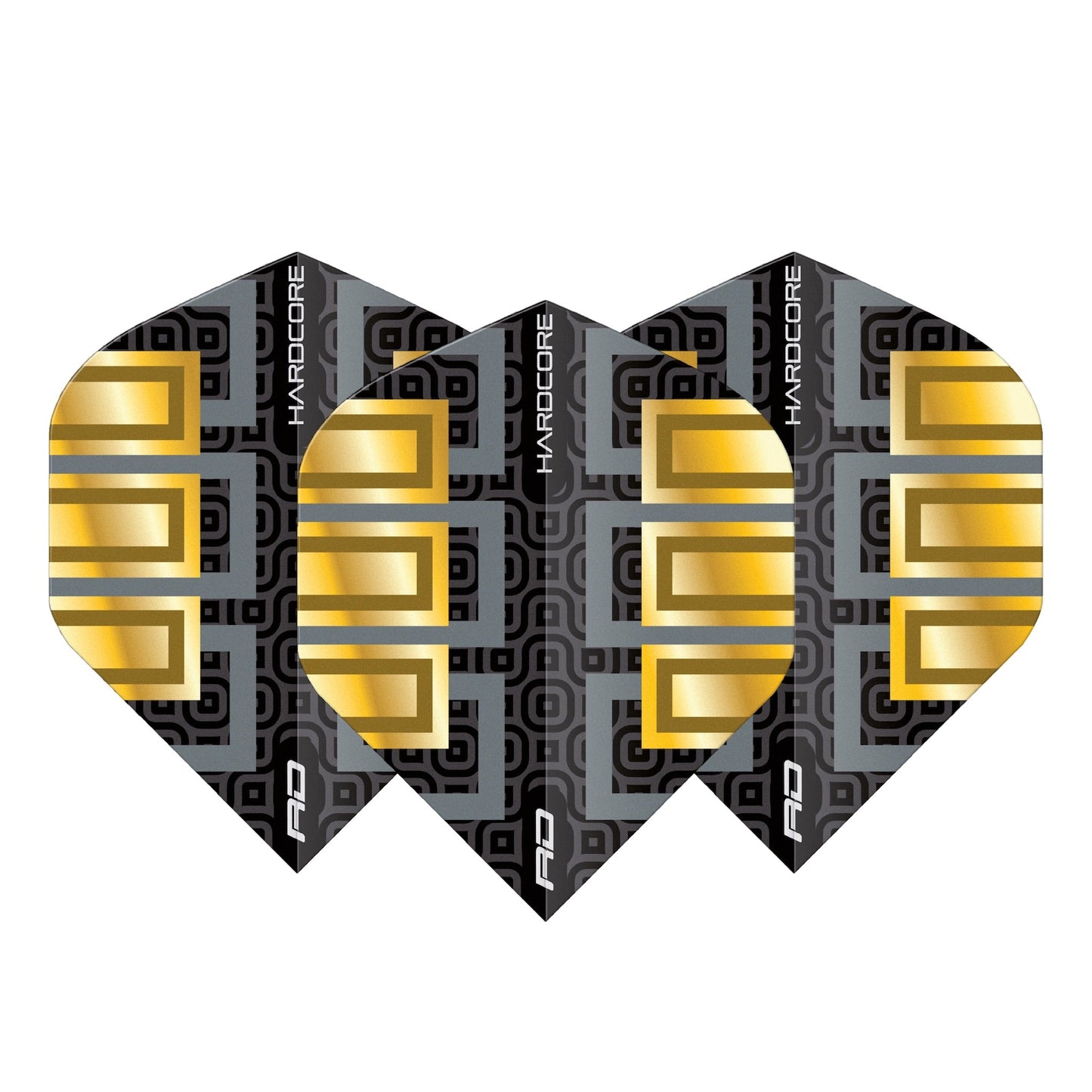 RED DRAGON - Hardcore Premium Metallic Block Flights - Black and Gold