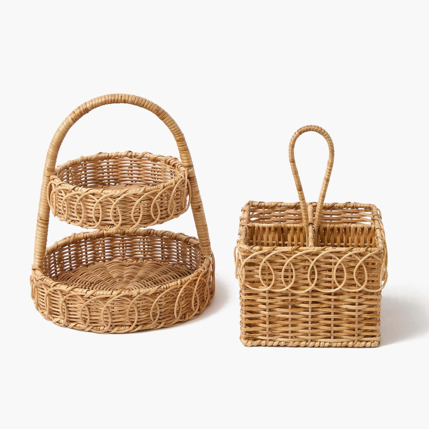 Braided Rattan Cutlery Basket