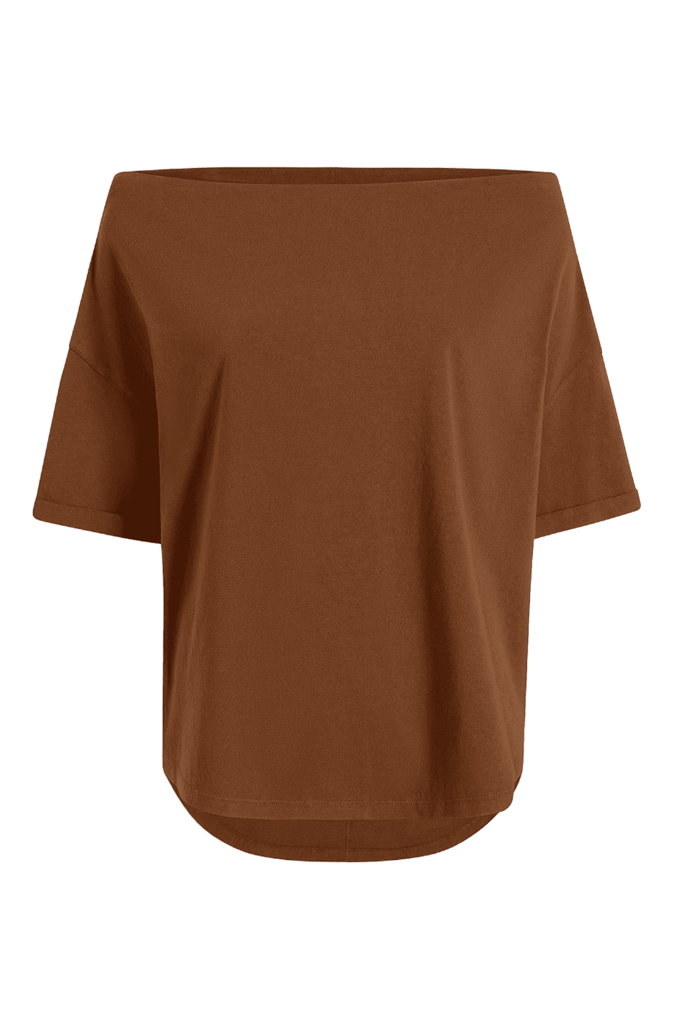 Vintage Cotton Off The Shoulder T-Shirt | Chocolate