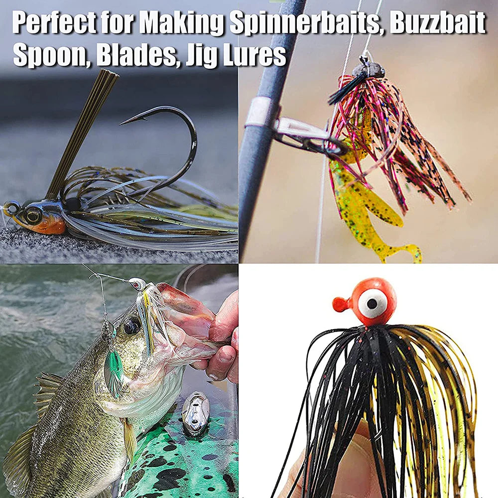 Silicone Jig Skirts for Spinnerbaits & Buzzbaits – 50-Strand, 12 Colors, 24 or 48 Pieces
