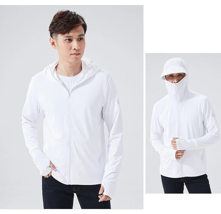 TRVLWEGO Summer Women Men Fishing Shirt UV Proof Coat Quick Dry Thin Sunscreen UPF50+ Outwear Hooded Cycling Beach Clothes