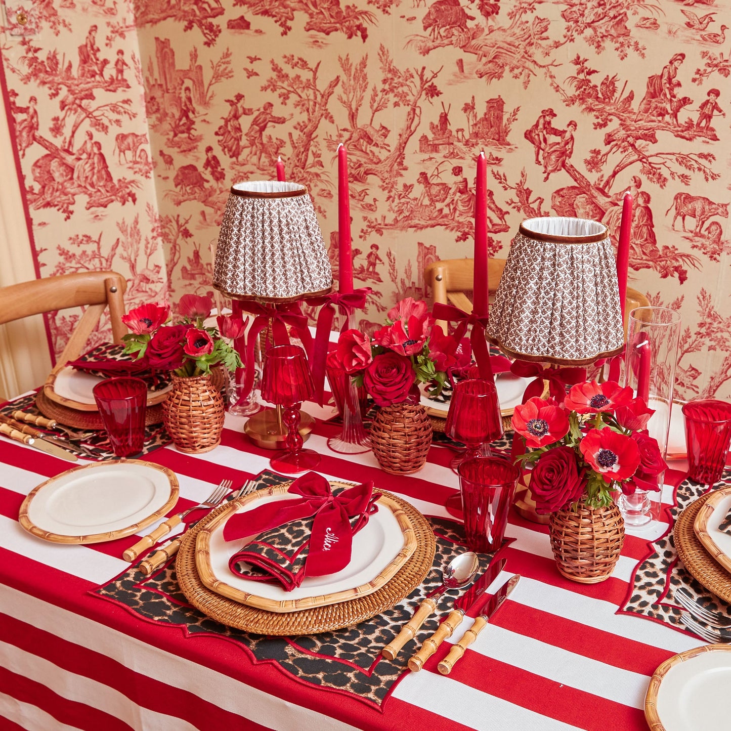 Berry Red Personalisable Velvet Bow