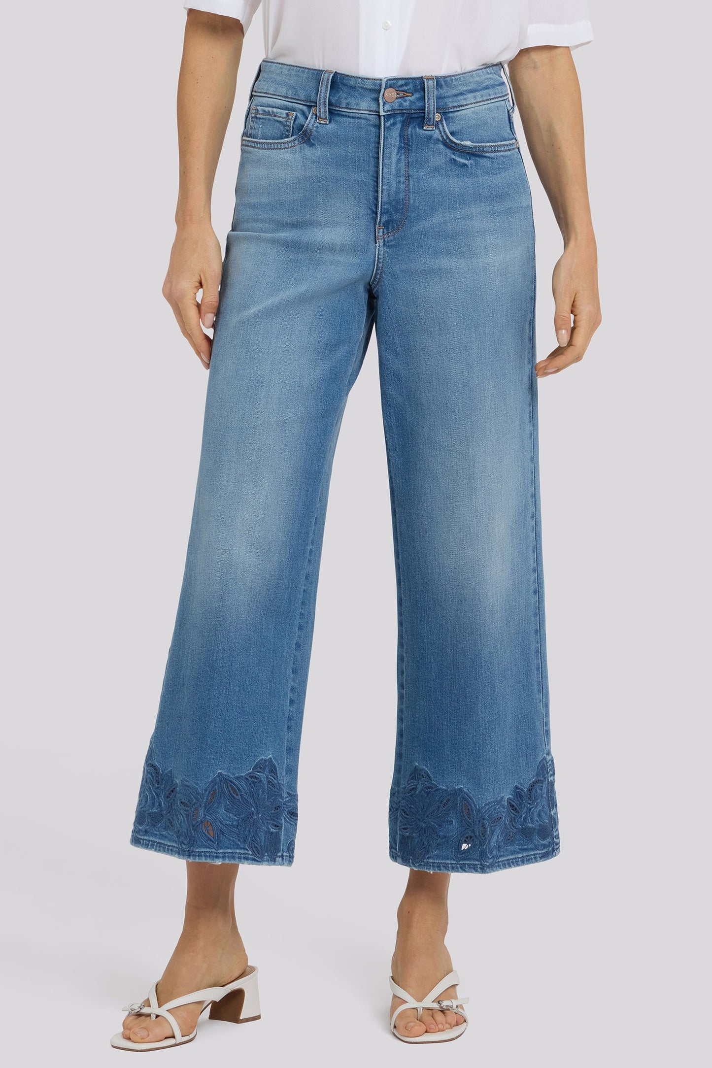 Teresa Wide Leg Ankle Jeans In Petite - Port Sea