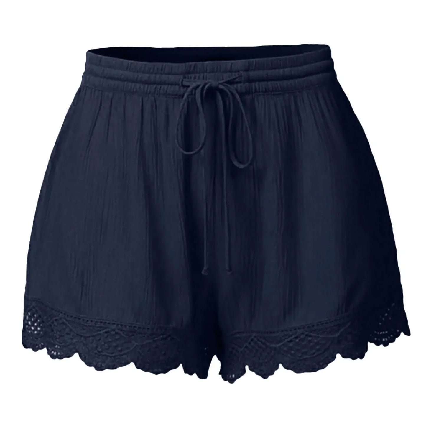 Women Lace Up Shorts Summer Casual Elastic Waist Wide Leg Sweat Fitness Running Short 2024 High Quality Thick Fabric Mini Shorts