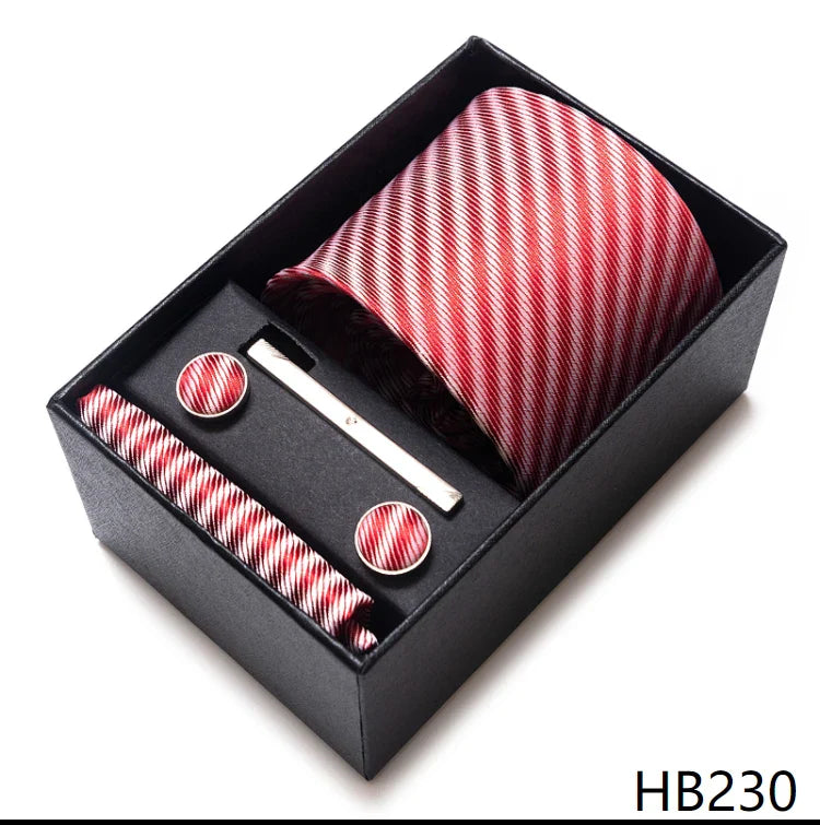 Mix Colors Wholesale 2023 New Style Wedding Gift Tie Pocket Squares Set Necktie Box Men Fit Wedding Blue Paisley