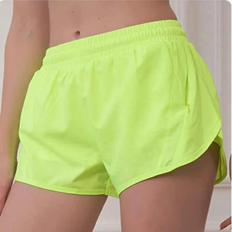Women's Anti-Explosion 2 in 1 Sports Shorts Quick Dry Running Yoga Shorts Summer Thin Athletic Outdoor Shorts