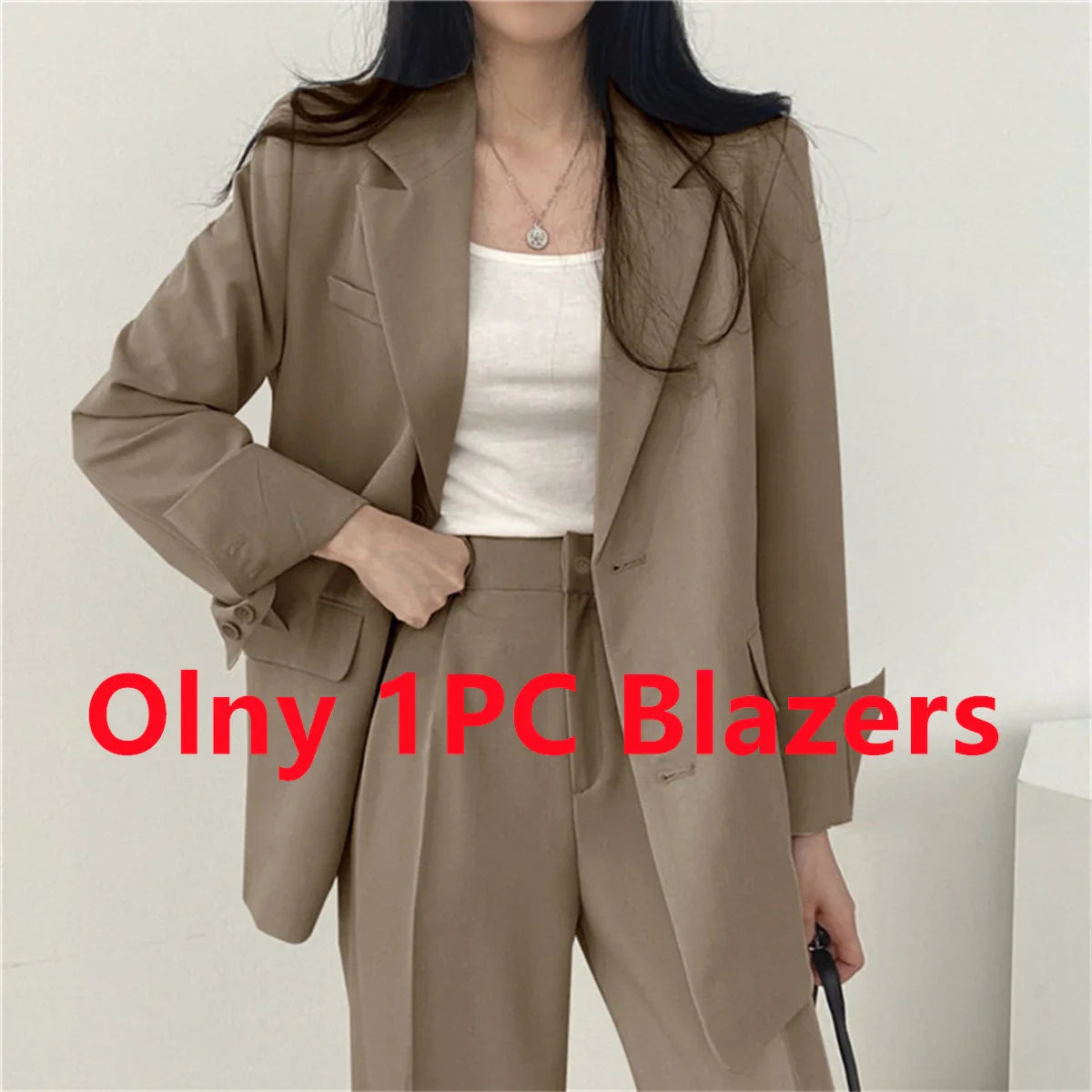 2026 Spring New Women's Clothing Suit Jacket Casual Pants Set Wide Leg Suit Pants Elegant Office Lady Business Suit Set Blazers