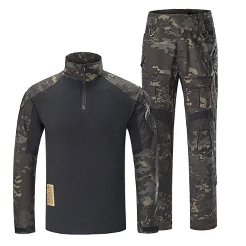 Camo Cargo Pants & Hiking Shirt Set – Cotton/Polyester, 4-Season, Sizes S–3XL