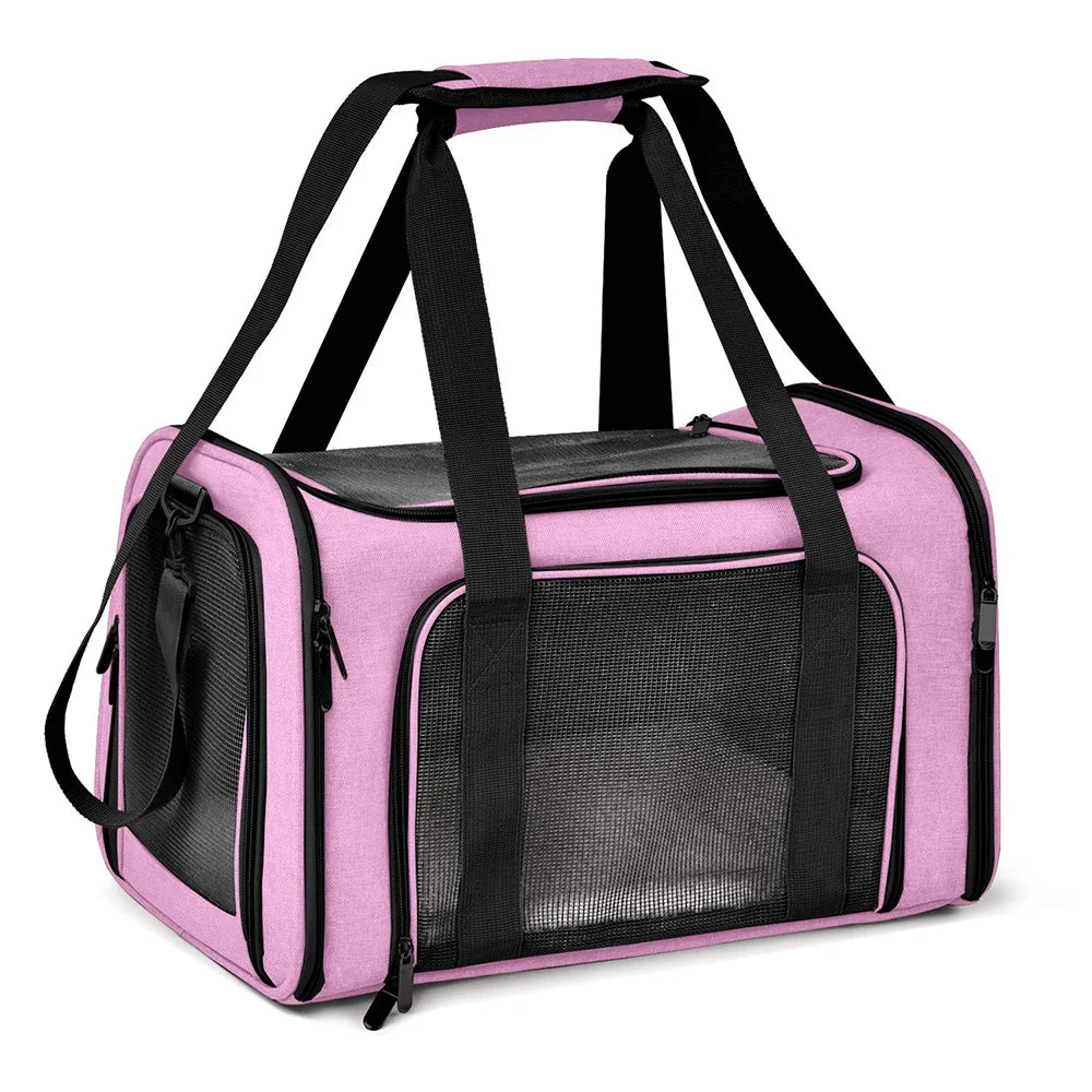 Dog Carrier Bag Soft Side Backpack Pet Carriers Travel Bags Airline Approved Transport For Cats Puppies up to 15 Lbs Outgoing