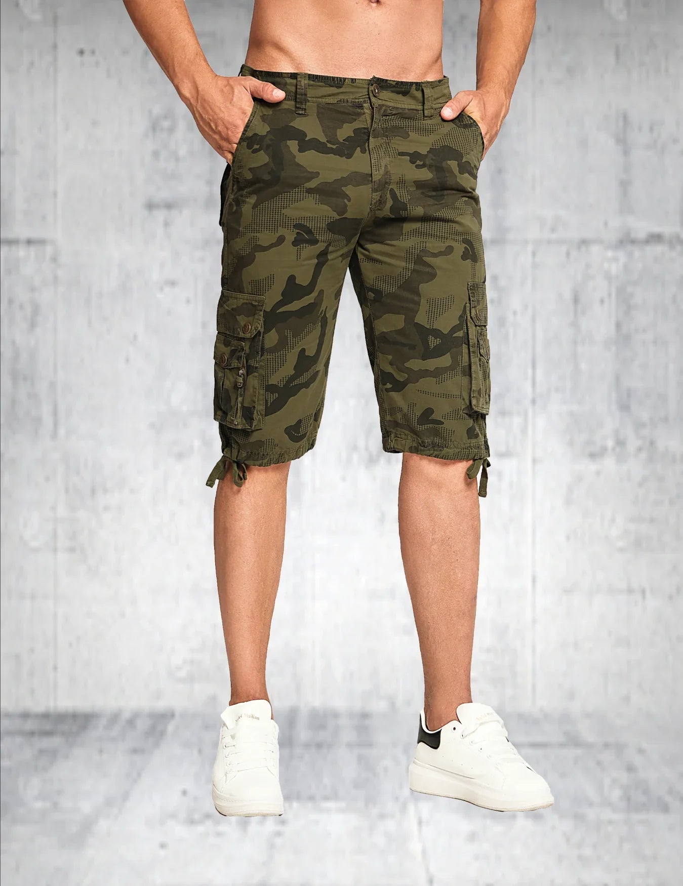 Men's summer new fashionable workwear shorts loose straight cut version trendy and versatile five quarter pants