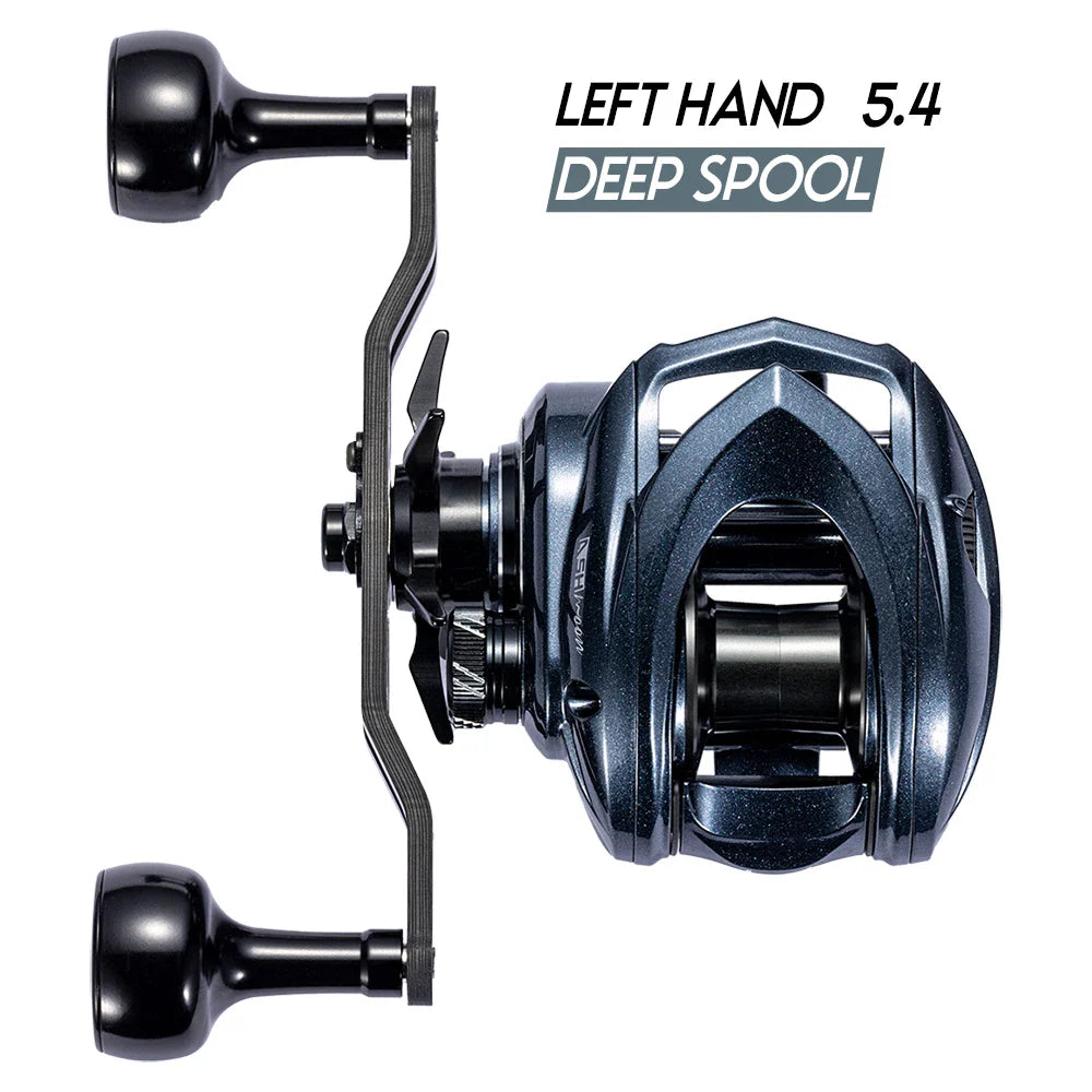 Baitcasting Reel – 12+1BB, 4 Gear Ratios, 6KG Drag, Left or Right Hand, Metal or Rubber Knob