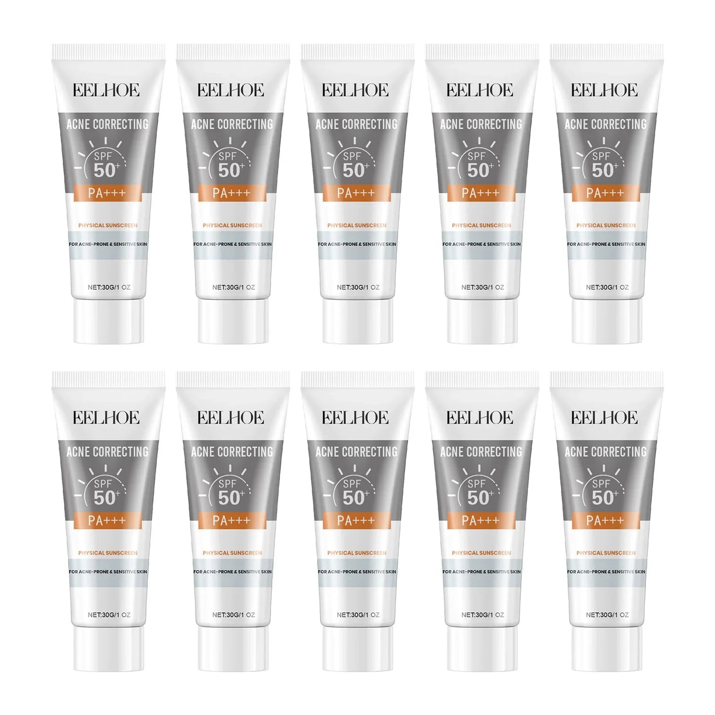 EELHOE 30g Vitamin E Sunscreen Long-lasting Moisturizing Anti-UV Anti-dry Skin SPF 50 Cream Maintains Elasticity Glow Skin Care