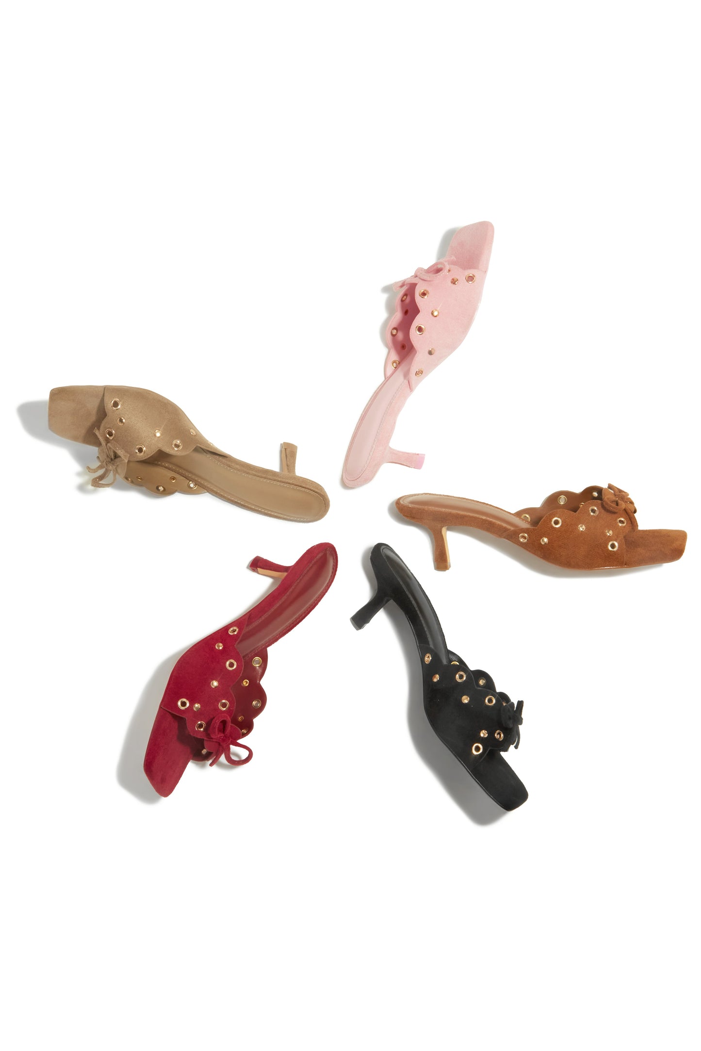 Lani Mid Heel Mules - Cherry
