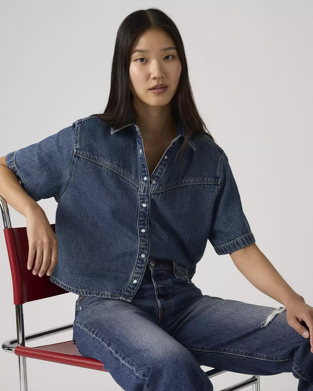 Logan Short Sleeve Denim Shirt - Tinted Times