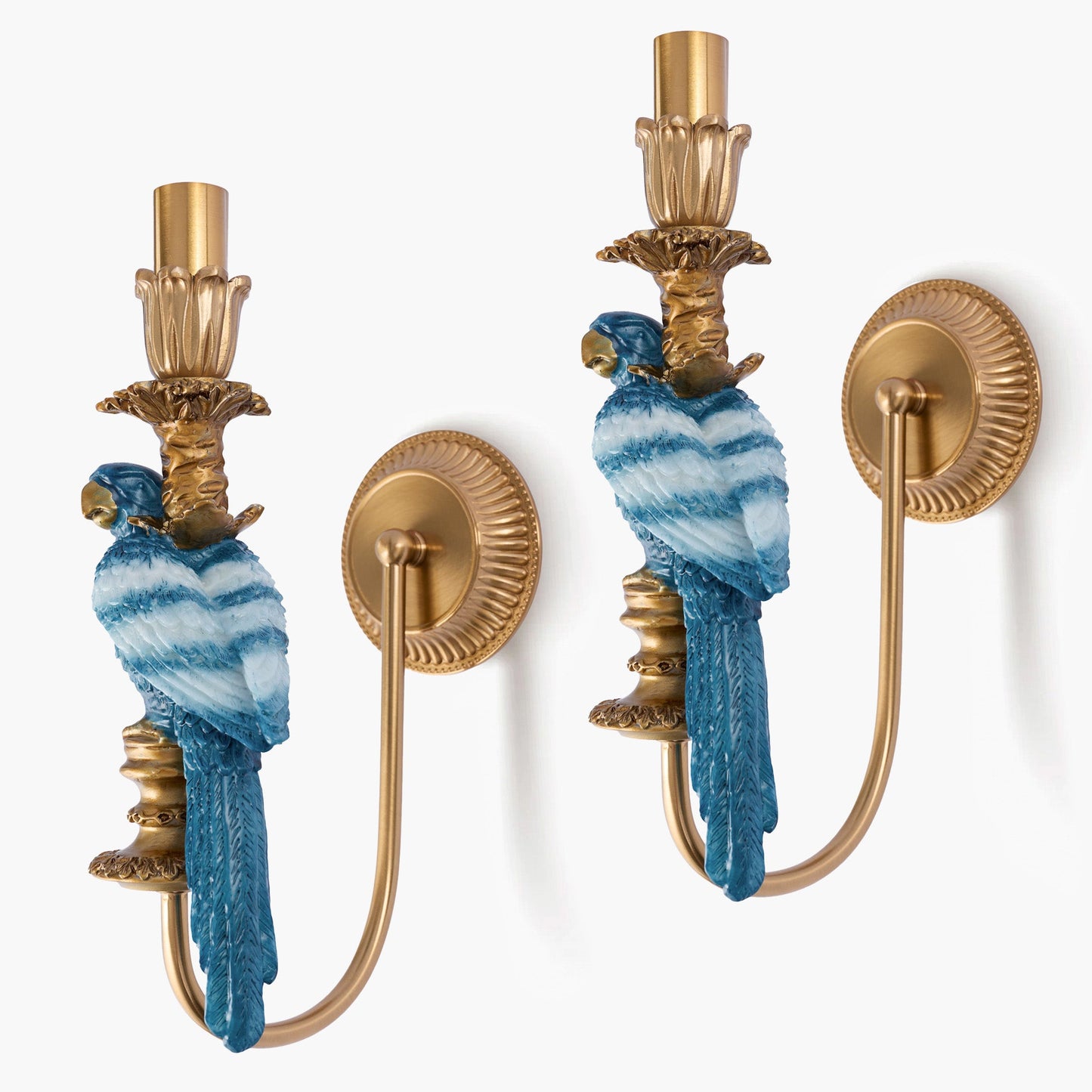 Pair of Blue Parrot Rechargeable Wall Lights