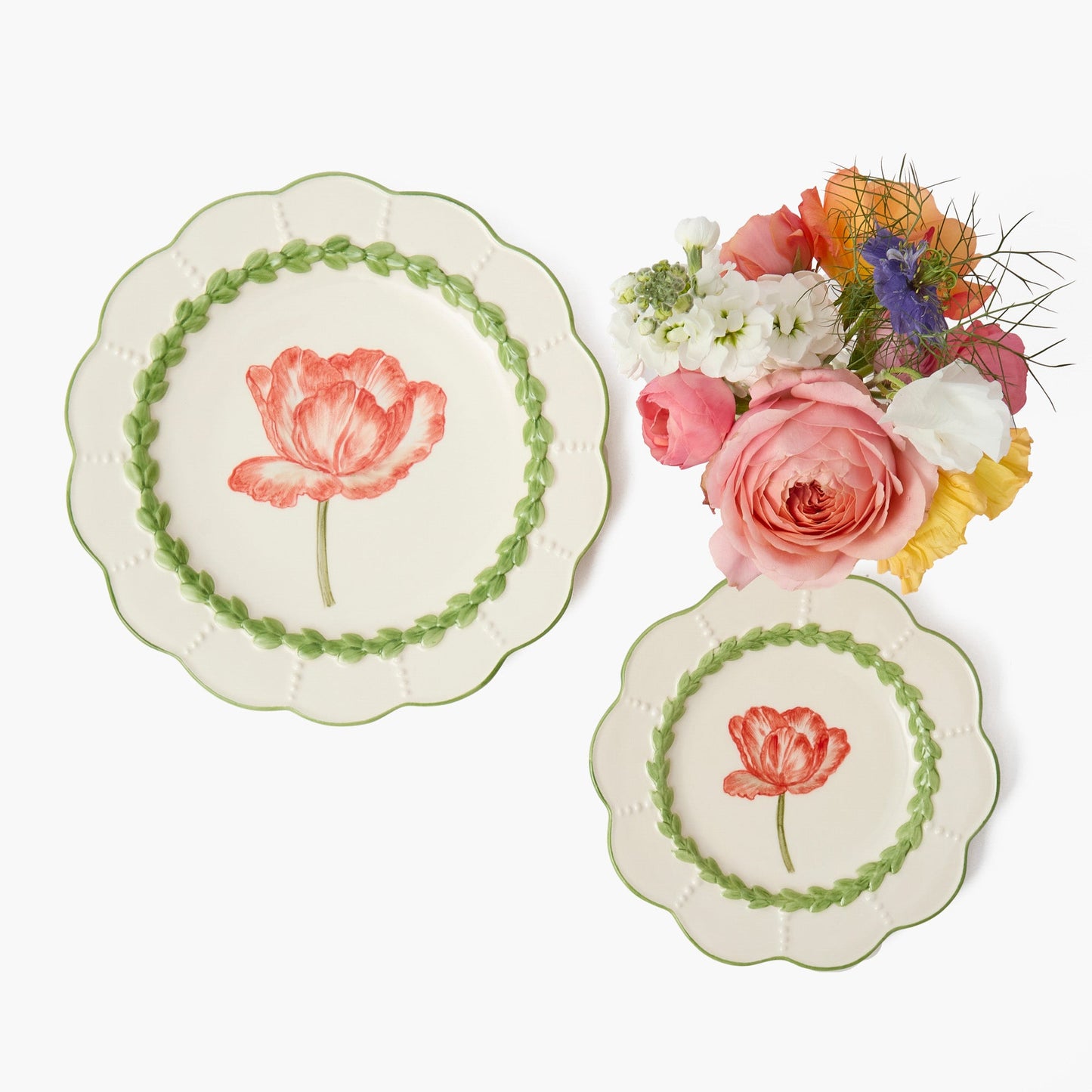 Green Laurel Tulip Dinner Plate