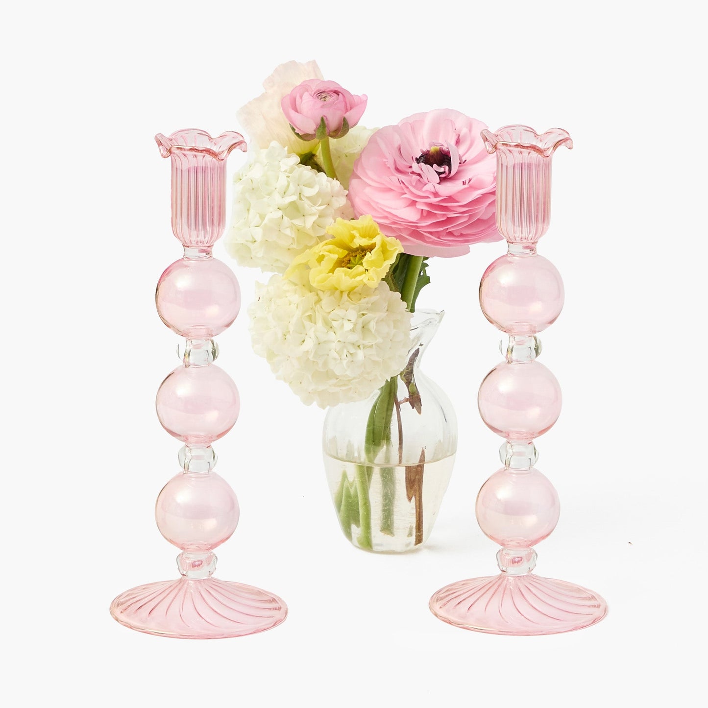 Pink Eden Candle Holders (Pair)