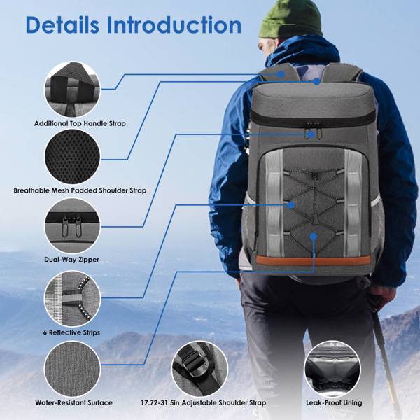 Insulated Cooler Backpack – 25L Leakproof Outdoor Cooler Bag