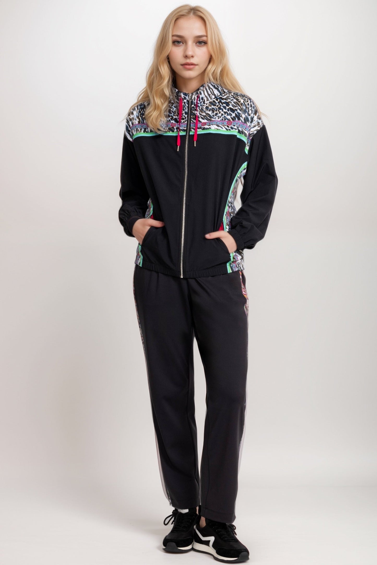 Johnny Was Bee Active Hooded Full Zip Jacket A8924-E
