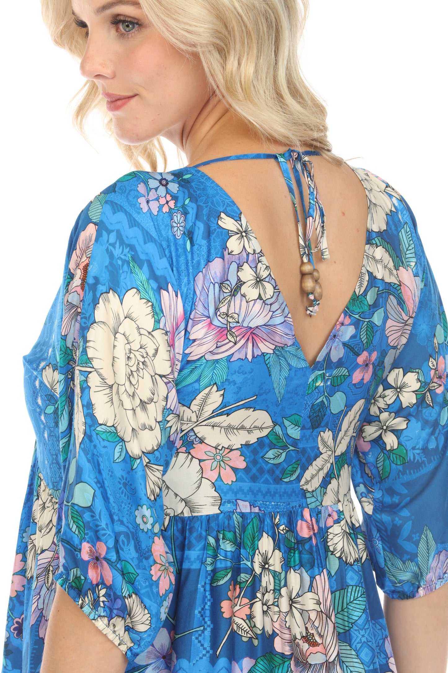 Johnny Was Blue Dove A-Line Swim Cover-Up Dress CSW5323-N