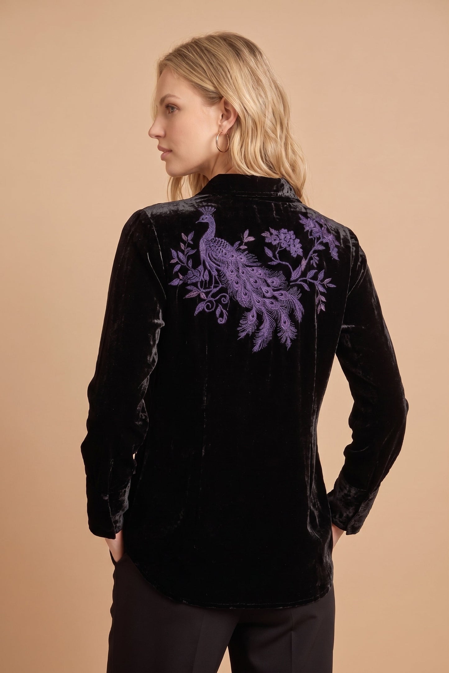 Johnny Was Molly Velvet Vintage Button Down Shirt J17525-O