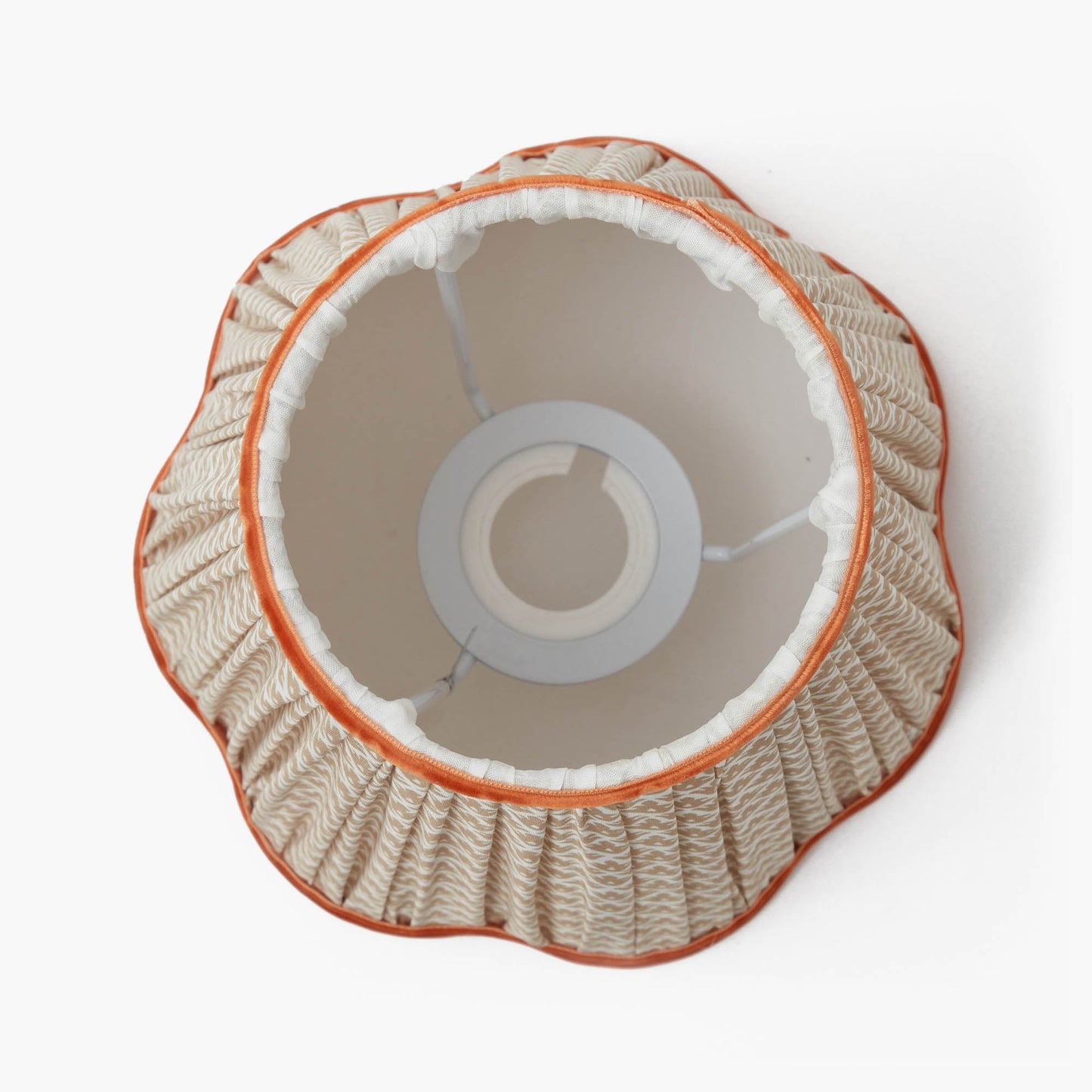 Bamboo Rechargeable Lamp with Putty & Orange Lotus Shade (18cm)