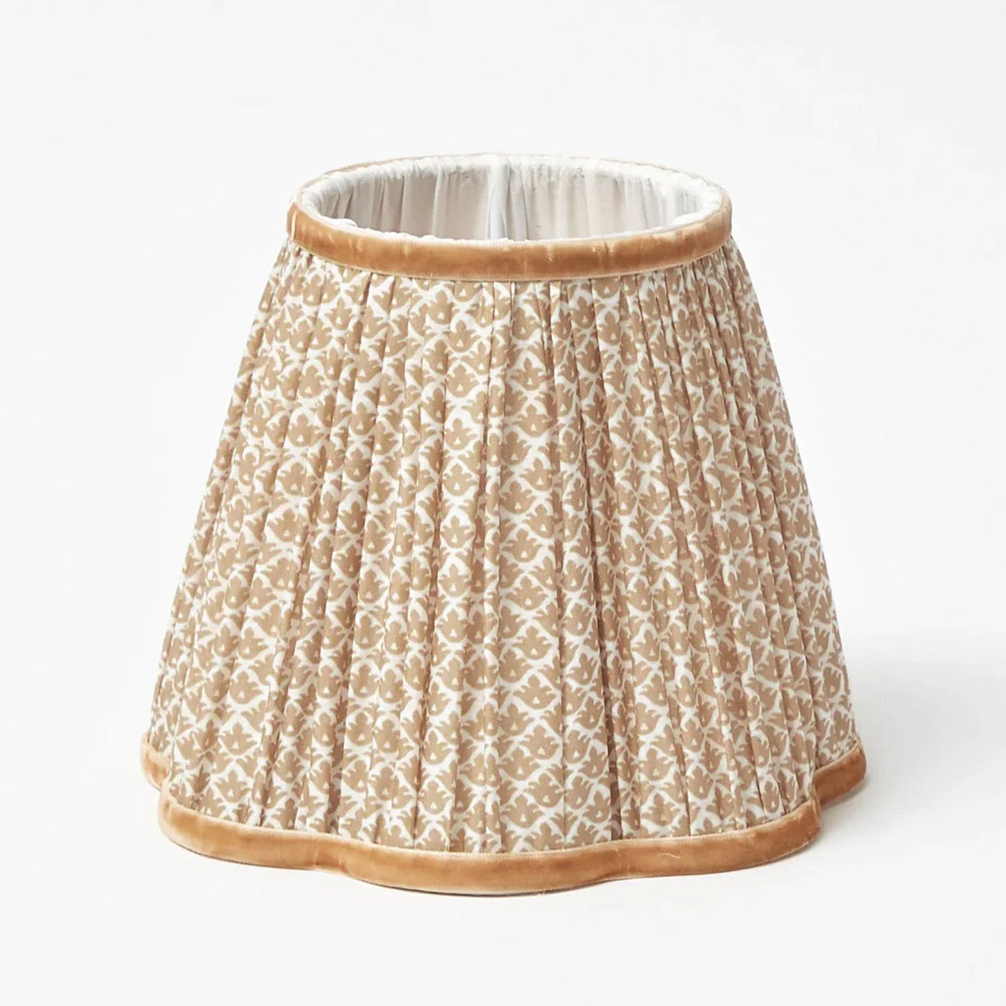 Bamboo Rechargeable Lamp with Putty Lotus Shade (18cm)