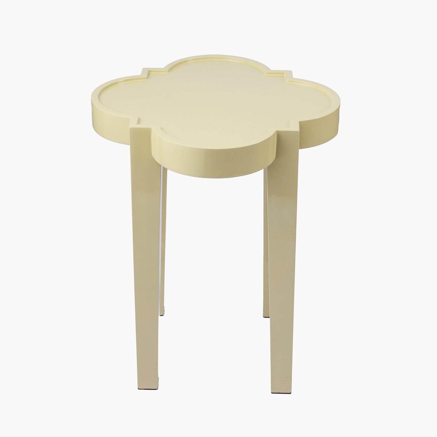 Putty Lacquer Quatrefoil Side Table