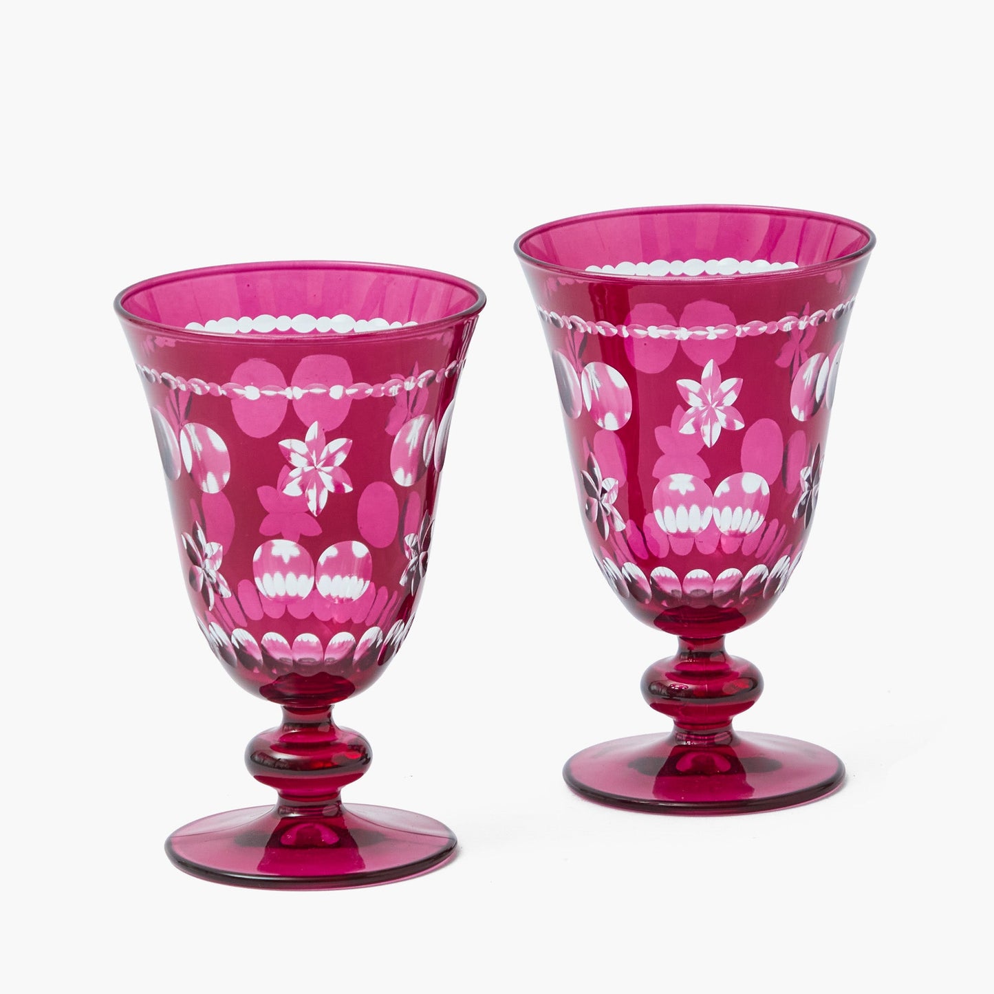 Aubergine Anita Engraved Wine Glasses (Set of 4)