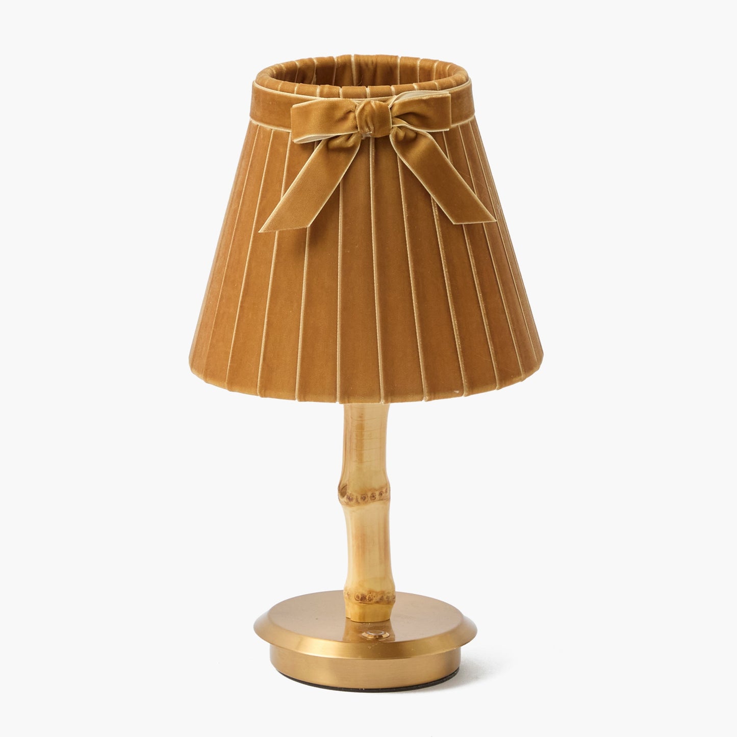Mustard Velvet Bow Lampshade (18cm)