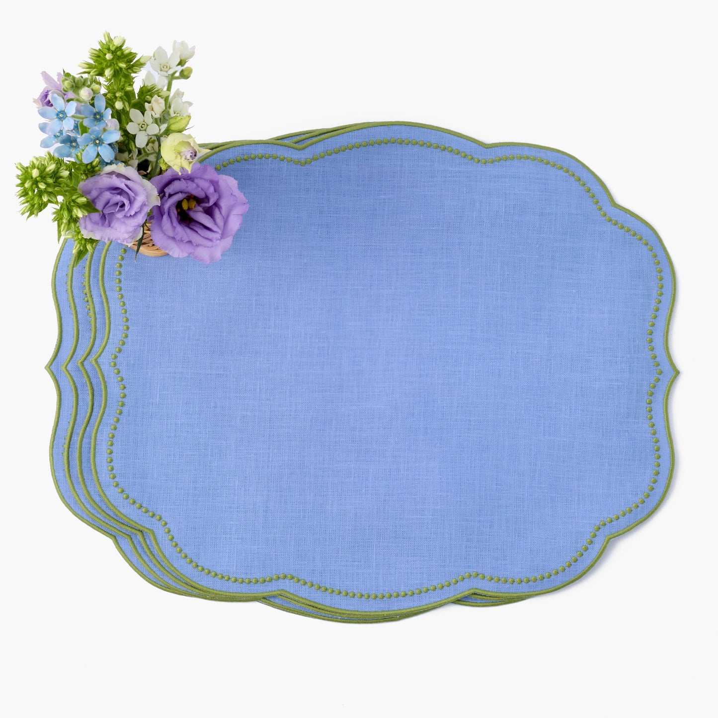 Bluebell & Green Eloise Linen Placemats (Set of 4)