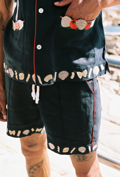 'Vongole!' Cabana Shorts (Navy)