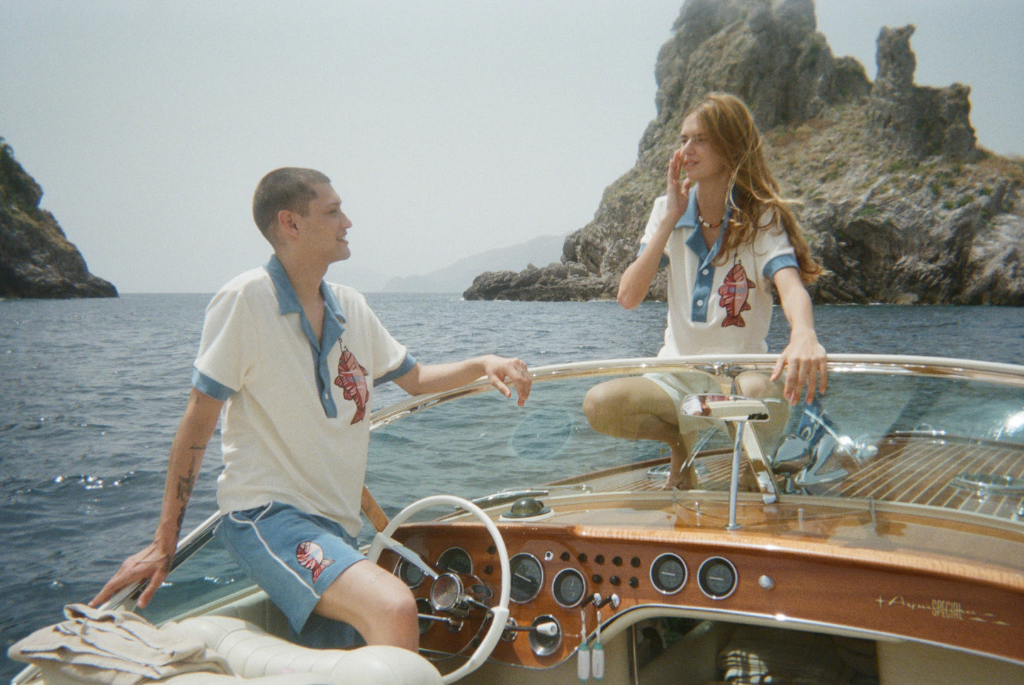 'Le Sirenuse' Pop-On Shorts (Mediterranean Blue)