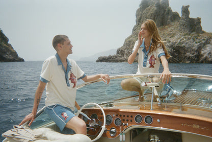 'Le Sirenuse' Pop-On Shorts (Mediterranean Blue)