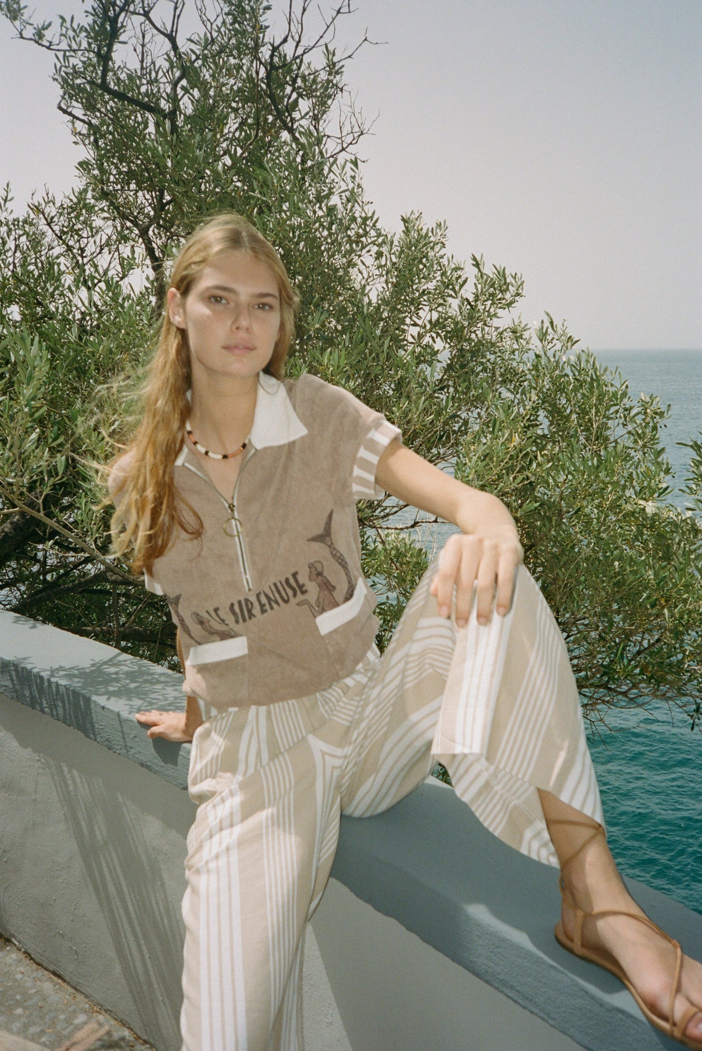 'Le Sirenuse' Half-Zip Cabana (Clay)