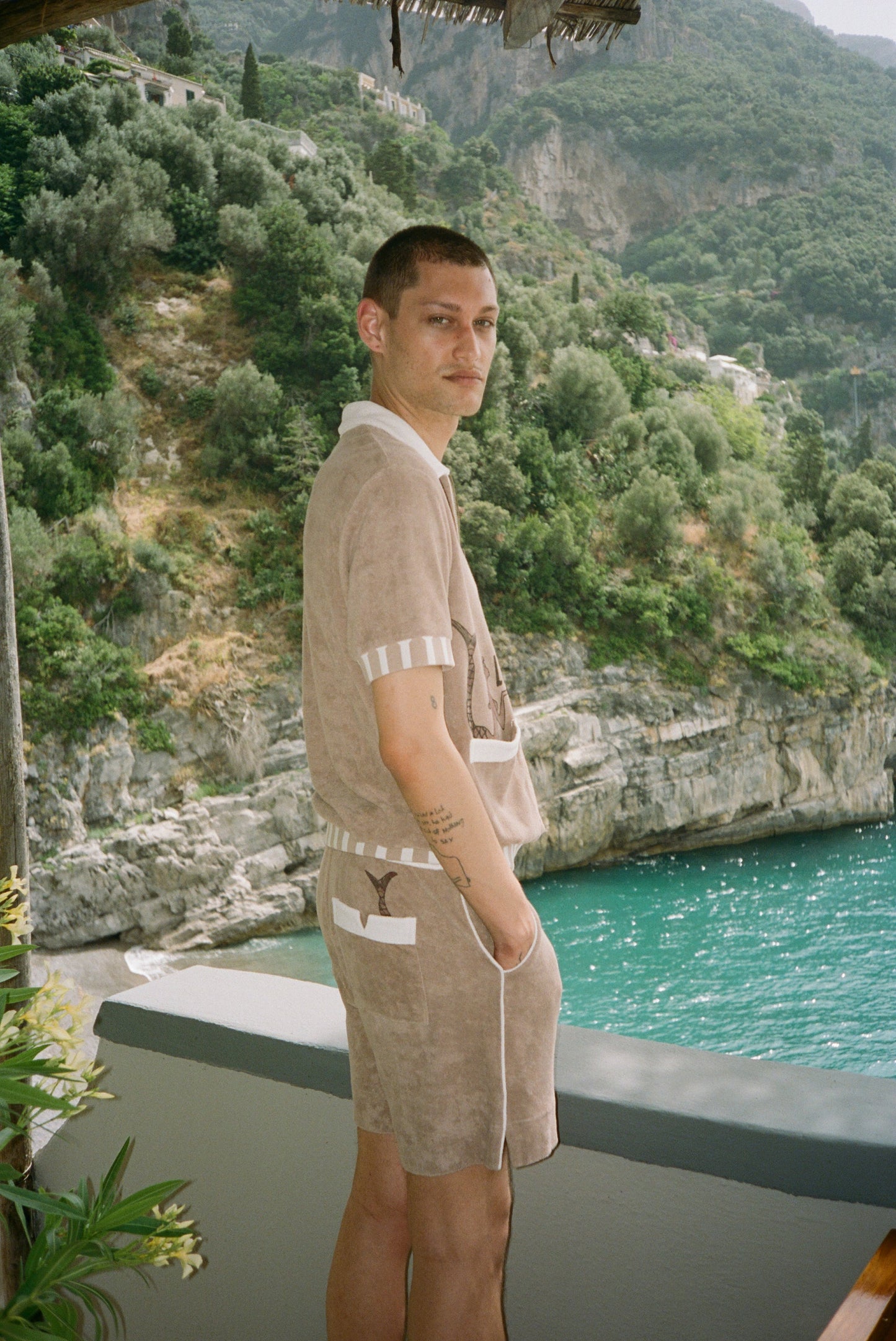 'Le Sirenuse' Cabana Shorts (Clay)