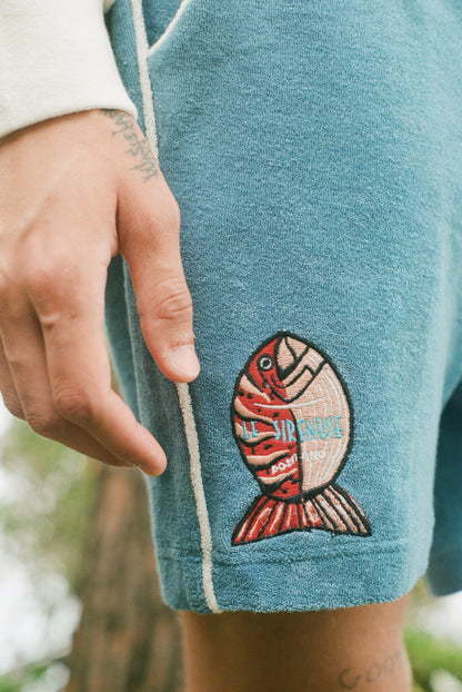 'Le Sirenuse' Pop-On Shorts (Mediterranean Blue)