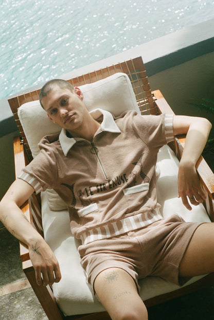 'Le Sirenuse' Half-Zip Cabana (Clay)