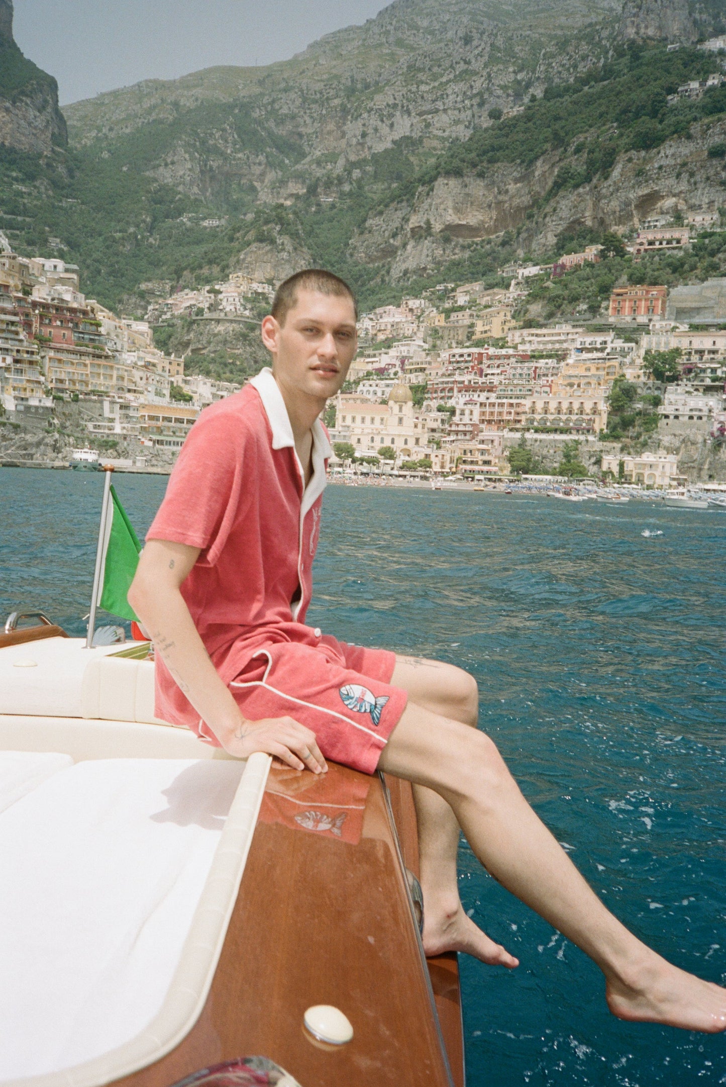 'Le Sirenuse' Pop-On Shorts (Pompeian Red)