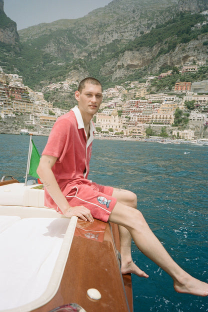 'Le Sirenuse' Pop-On Shorts (Pompeian Red)