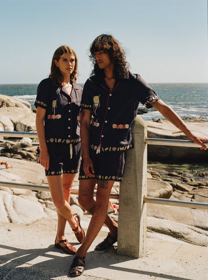 'Vongole!' Cabana Shorts (Navy)