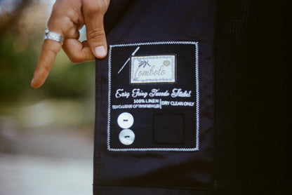 Easy-Going Tuxedo Jacket (Black Linen)