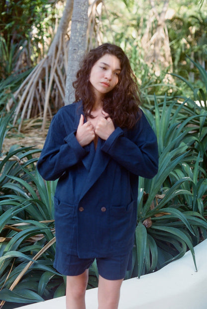 Easy-Going Shorts (Navy Linen)