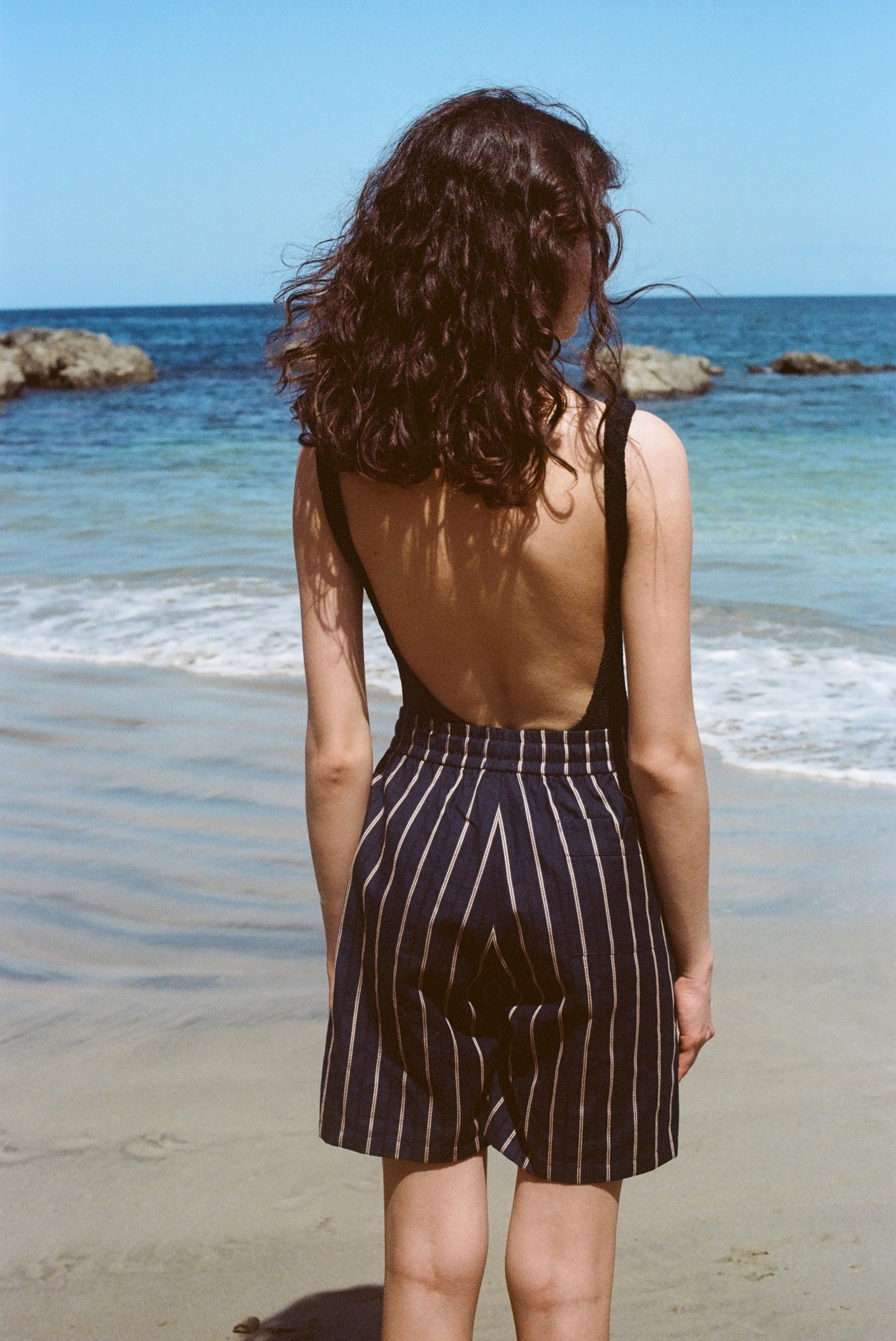 Easy-Going Shorts (Navy Jacquard Stripe)