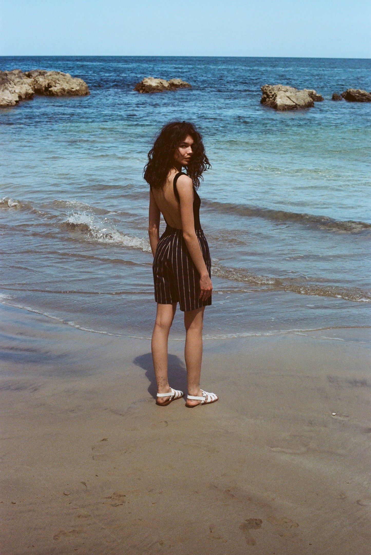 Easy-Going Shorts (Navy Jacquard Stripe)